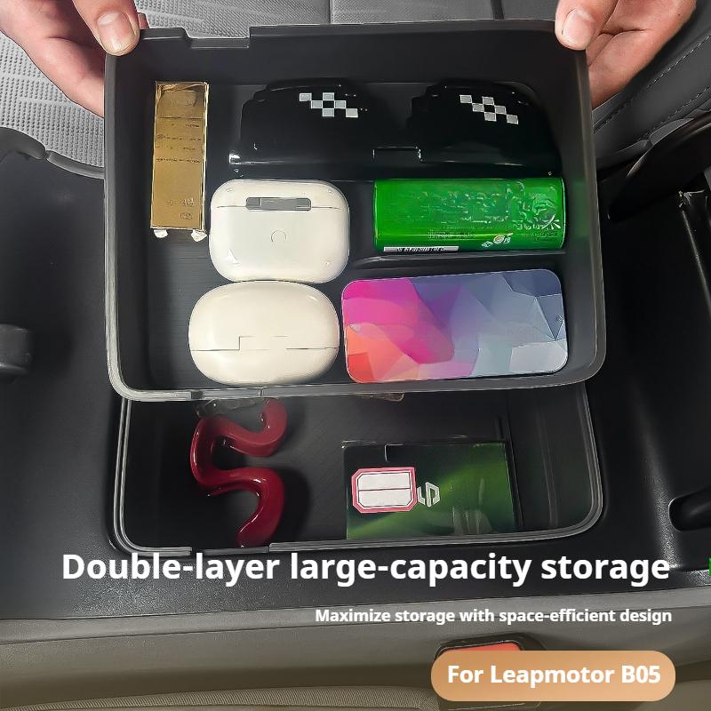 For Leapmotor B05 Lafa 5 2026 2027 Armrest Box Inner Storage Box Car Interior Organizer Accessories