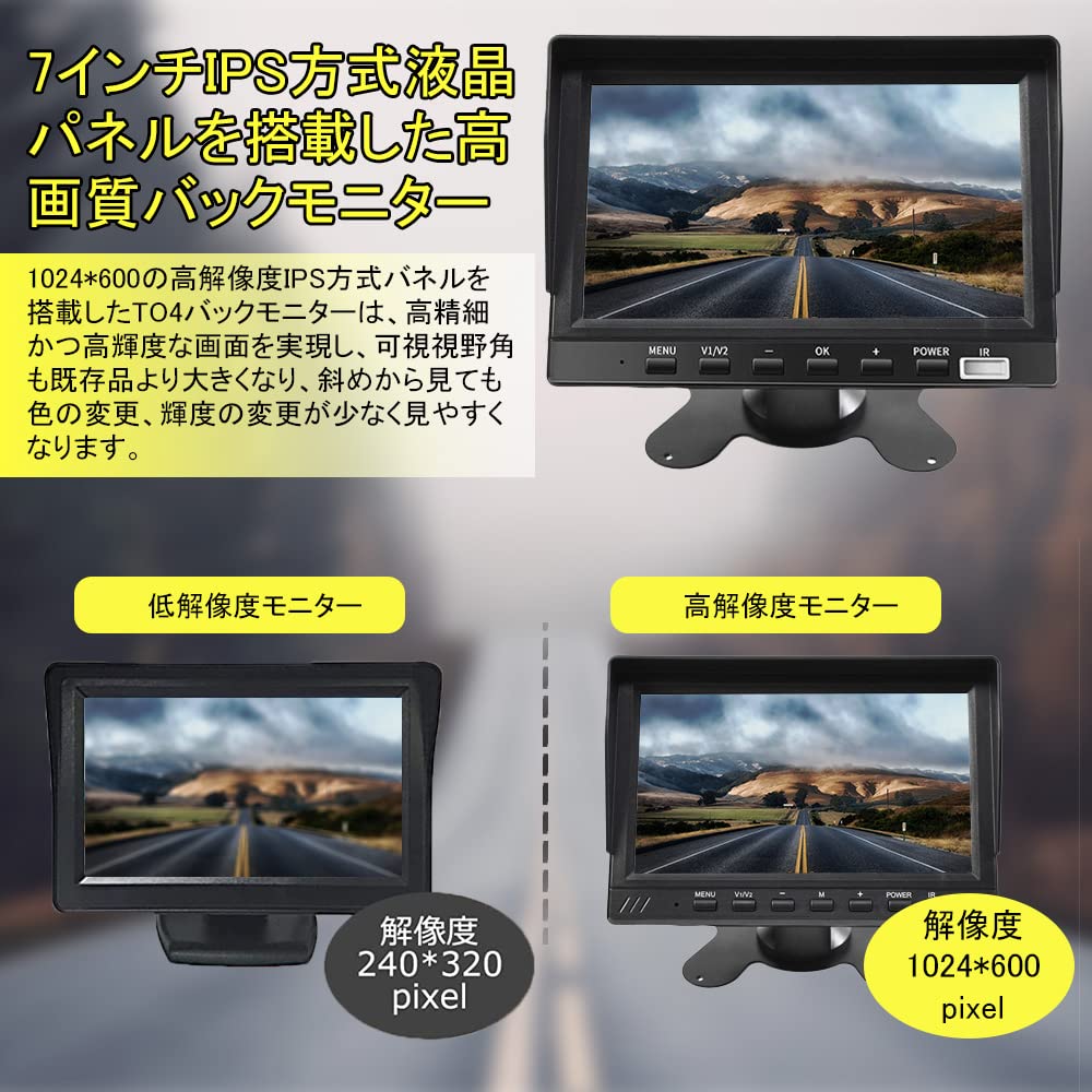 Ulopop New Truck Drive IPS 4K Image Split Monitor with Recording Guideline Can Switch Between Normal and Mirror with Parking Monitoring Compatible