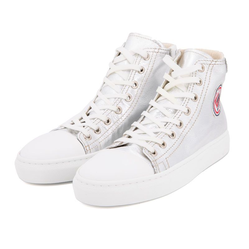 Женские высокие серебряные кроссовки ICECOOL SAINT TROPEZ