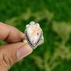 Gift For Women Statement Adjustable Ring 925 Silver Natural Scolecite Gemstone