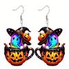 Серьги-подвески в виде привидения на Хэллоуин, акриловые серьги из нержавеющей стали, классический мультяшный стиль, отлично подходят для круглогодичного использования, вечеринок и праздников