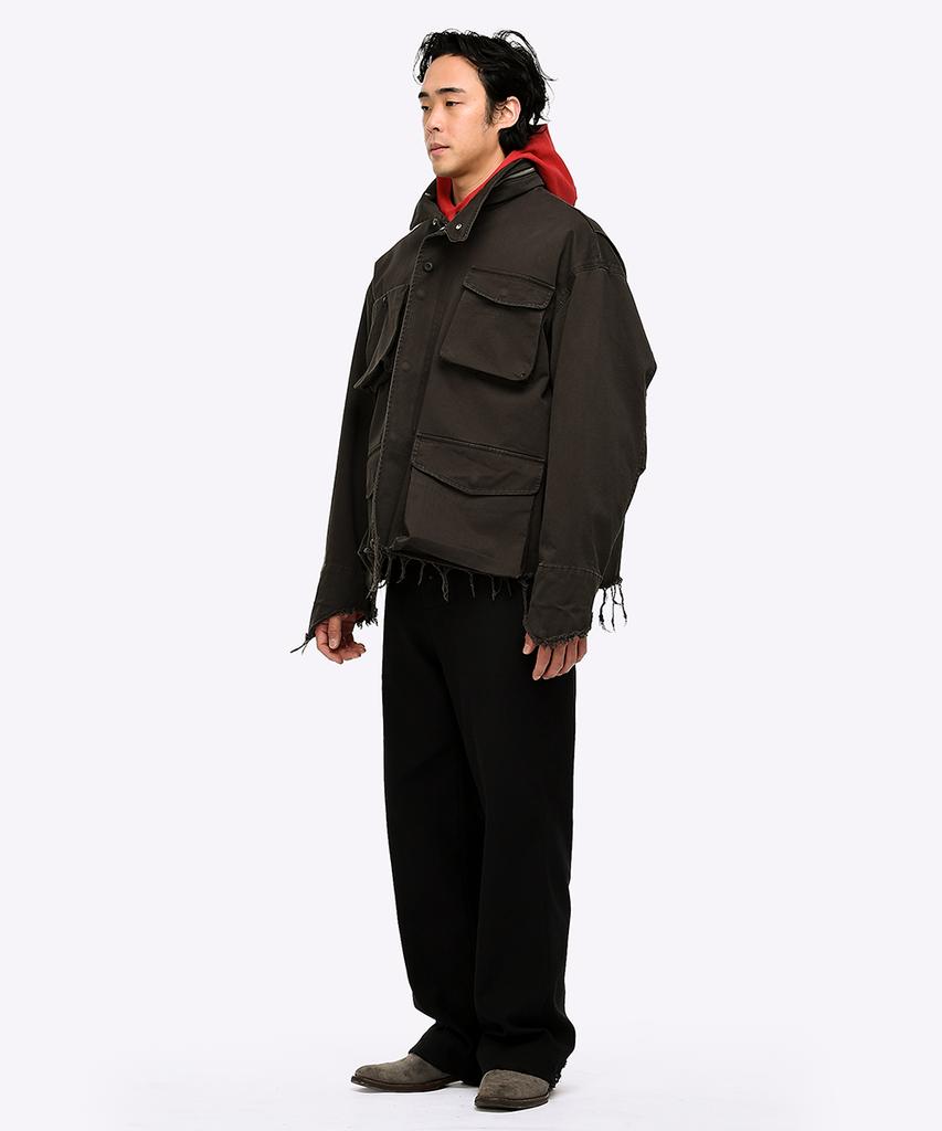 Quest&Guest M65 Cut-Off Field Parka (Dark Brown)