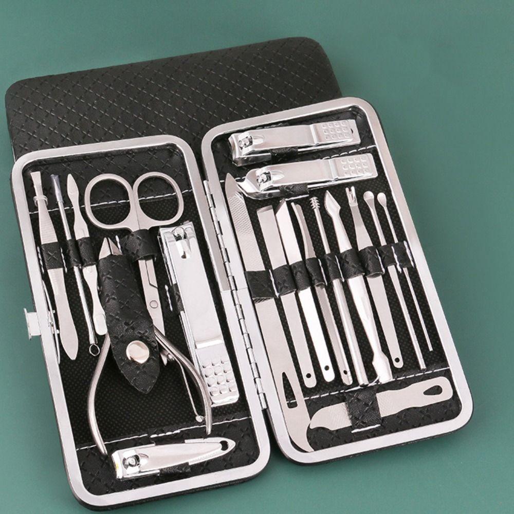 19Pcs Stainless Steel Nail Clippers Set Home Nail Care Kit Creative Manicure Kits Gift
