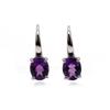 Simple Natural Buff Top African Amethyst Oval 7*9mm Gemstone Earrings 925 Sterling Silver Fine Jewelry for Women