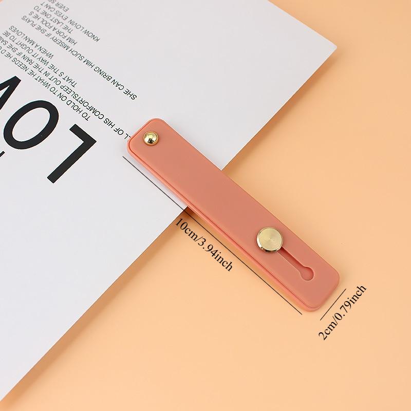 Mobile Phone Push-pull Ring Buckle Holder, Expandable and Simple Adhesive Solid Color Silicone Wristband Holder, Anti Drop
