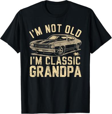 Funny Grandpa Classic Car Graphic Grandpa Gift Fathers Day Unisex Gift T-Shirt