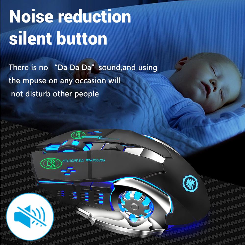 2.4G Bluetooth беспроводная перезаряжаемая мышь с RGB-подсветкой, механическая мышь для киберспорта, бесшумные офисные мыши для компьютера, ноутбука, планшета, ПК, игровая мышь для геймера