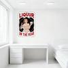 Vintage Sexy Liquor 'In the Rear' Pin-up Metal Sign - Retro Aesthetic Woman with Liquor Bottle & Ace of Spades for Bar Pub Wall