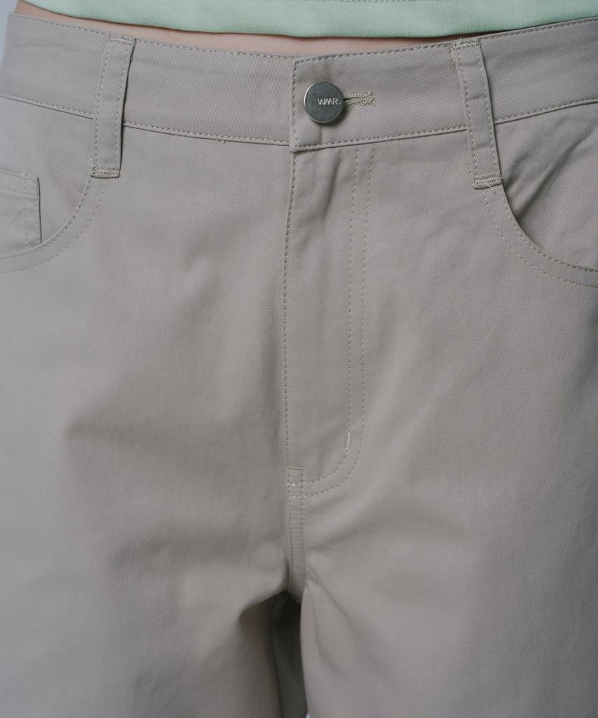 WAARFORWOMAN W1147 Cotton Straight Pants_Beige