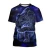 Leopard 3D Print Kids Crew Neck Short-Sleeve T-Shirt Animal Graphic Loose Fit Outdoor Daily Children Casual Top