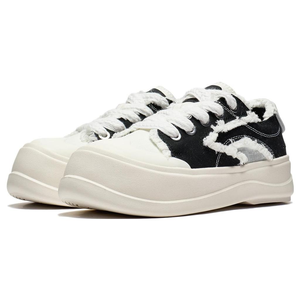 Disney X Li Ning Honey Platform Slip Non-Slip Durable Low Top Sports Casual Shoes Women sneakers Black White AGCT042-1