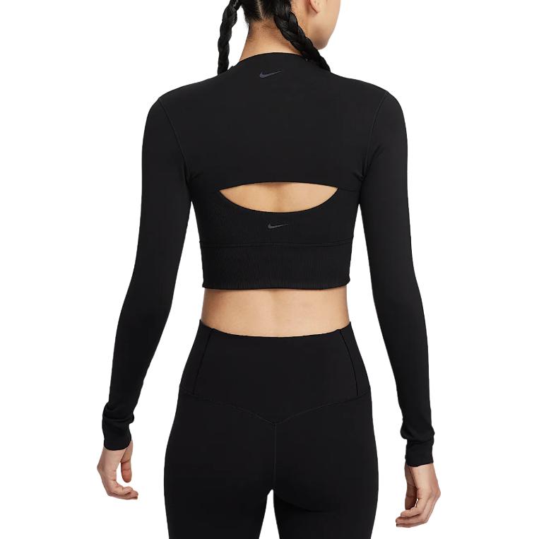 Nike Женский черный укороченный топ ZenvyDri Fit HJ1862-010