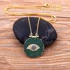 Classic Round Shape Cubic Zirconia Evil Eye Pendant Green/Purple Color Lucky Turkish CZ  Necklace Copper Link Chain Jewelry Gift