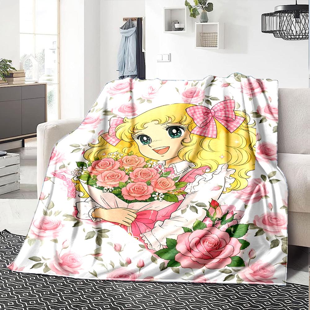 1pc Candy Candy1 Blanket, Gift, for Men and Women, Soft Blanket, Good for Sofa Bed Couch Travel, Lightweight Flannel Blanket