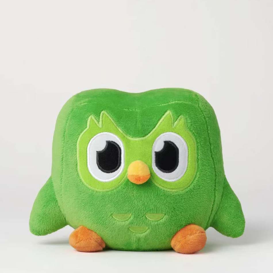 Зеленая плюшевая игрушка Duolingo Owl Duo Plushie Of Duo The Owl Cartoon Anime Owl Doll Soft Animal Toy Children Birthday Gift