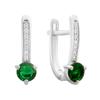 Серебряные серьги с изумрудом nano 0.969ct (2192121)