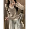 Two-Tone Layered Casual Knit Sweater - Versatile & Stylish Pullover