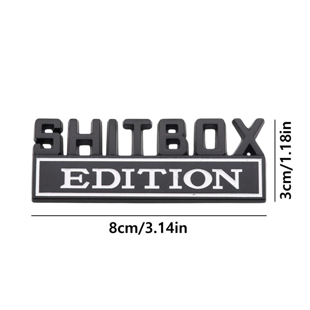 3D Большой Размер SHITBOX Edition Эмблема ABS Значок на Автомобиль Наклейки на Задний Багажник Боковую Часть Кузова Автомобиля Наклейка на Транспортное Средство Для Автомобилей Грузовиков S