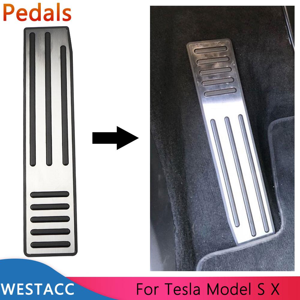 Автомобильные педали из нержавеющей стали, мертвая педаль, подставка для ног, чехол для педали для Tesla Model SX 5YJX 5YJS 2012 - 