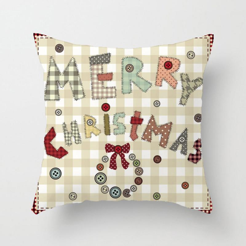 Christmas Throw Pillow Cover 45x45cm Plush Velvet Decorative Cushion Case Sofa Car Home Holiday Gift