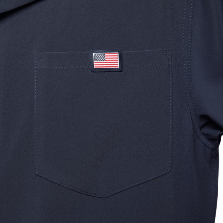 Nike SB Команда США Рубашка-поло с коротким рукавом на пуговицах Стиль боулера Обсидиан/Белый Унисекс Топы Синий FZ4054-451