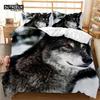 Luminous Wolf Duvet Cover Exotic Animal Bedding Set King For Kids Boys Adult Microfiber Wildlife Comforter Cover With Pillowcase