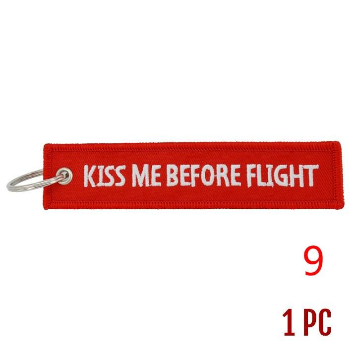 Remove Before Flight Red Car Keychain for Motorcycles Customized Key Chains Embroidery Key Fob Aviation Gifts