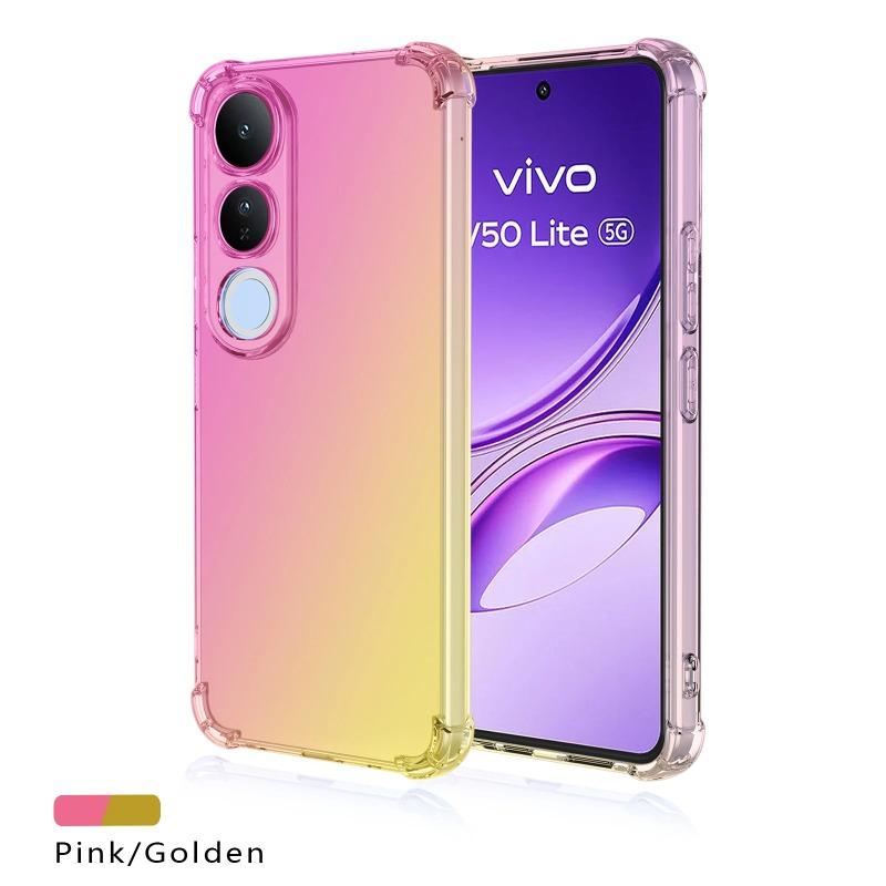 Для VIVO V50 Lite V50E Радужный градиентный противоударный чехол для телефона Мягкий полупрозрачный чехол TPU для защиты от падений для VIVO V 50 Чехол с подушками безопасности