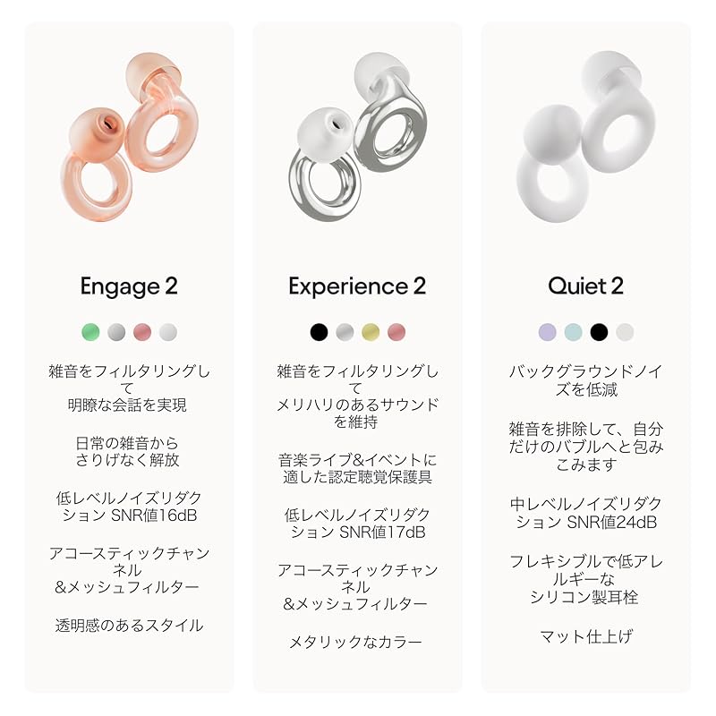 Беруши Loop Engage 2 — для собраний, работы, разговоров, ухода за детьми. Идеально подходят для людей с повышенной чувствительностью к шуму. Снижают уровень повседневного шума, сохраняя при этом чистоту голоса.