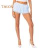 Women Summer Shorts Multi-layered Scattered Hem Ruffle Lace Trim Beach Shorts Lolita Style High Waist Ultra-short Shorts Daily Wear Sleep Shorts