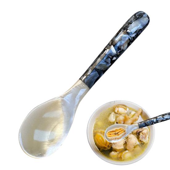 Ложка для мороженого с акриловой ручкой Элегантная чайная ложка из натуральной морской раковины