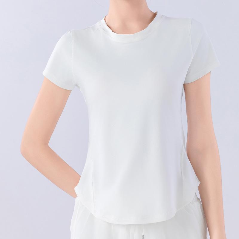 Женский летний быстросохнущий спортивный комплект из сетки: Дышащий топ с коротким рукавом свободного кроя для бега, тренировок и йоги