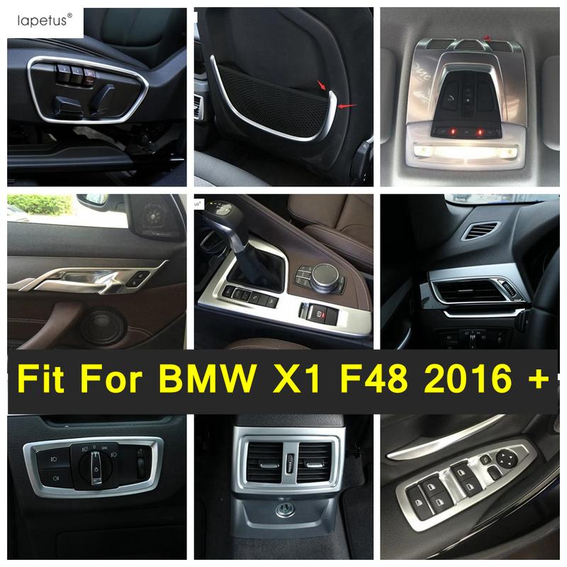 Matte Decoration Accessories For BMW X1 F48 2016 - Armrest Window Lift Button / Roof Reading Lights Lamps / AC Cover Trim