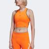 Adidas Printed Logo Crop Training Sports Vest Women Tops Signal-Orange HB6088