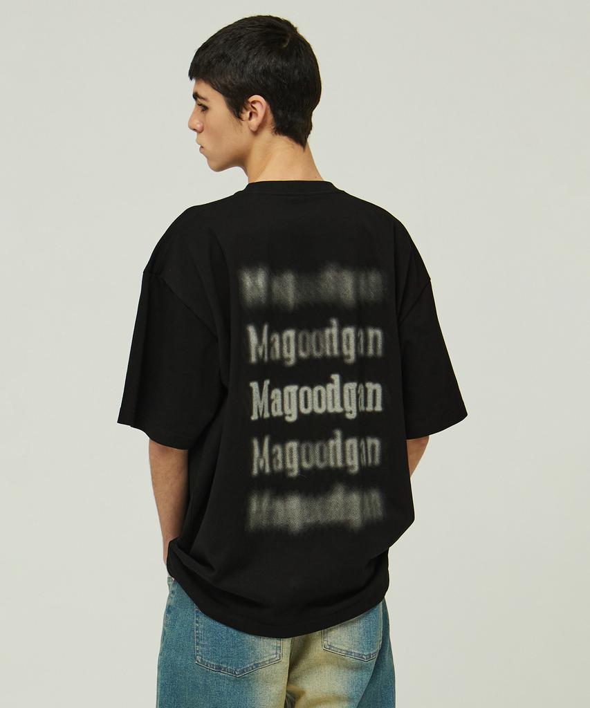 MAGOODGAN Swagver 3547 Back Art Oversized Black Short Sleeve Tee
