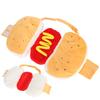 Хлопок желтый Pet Hot Dog Dress Гамбургер Одежда Теплая одежда Принадлежности для собак