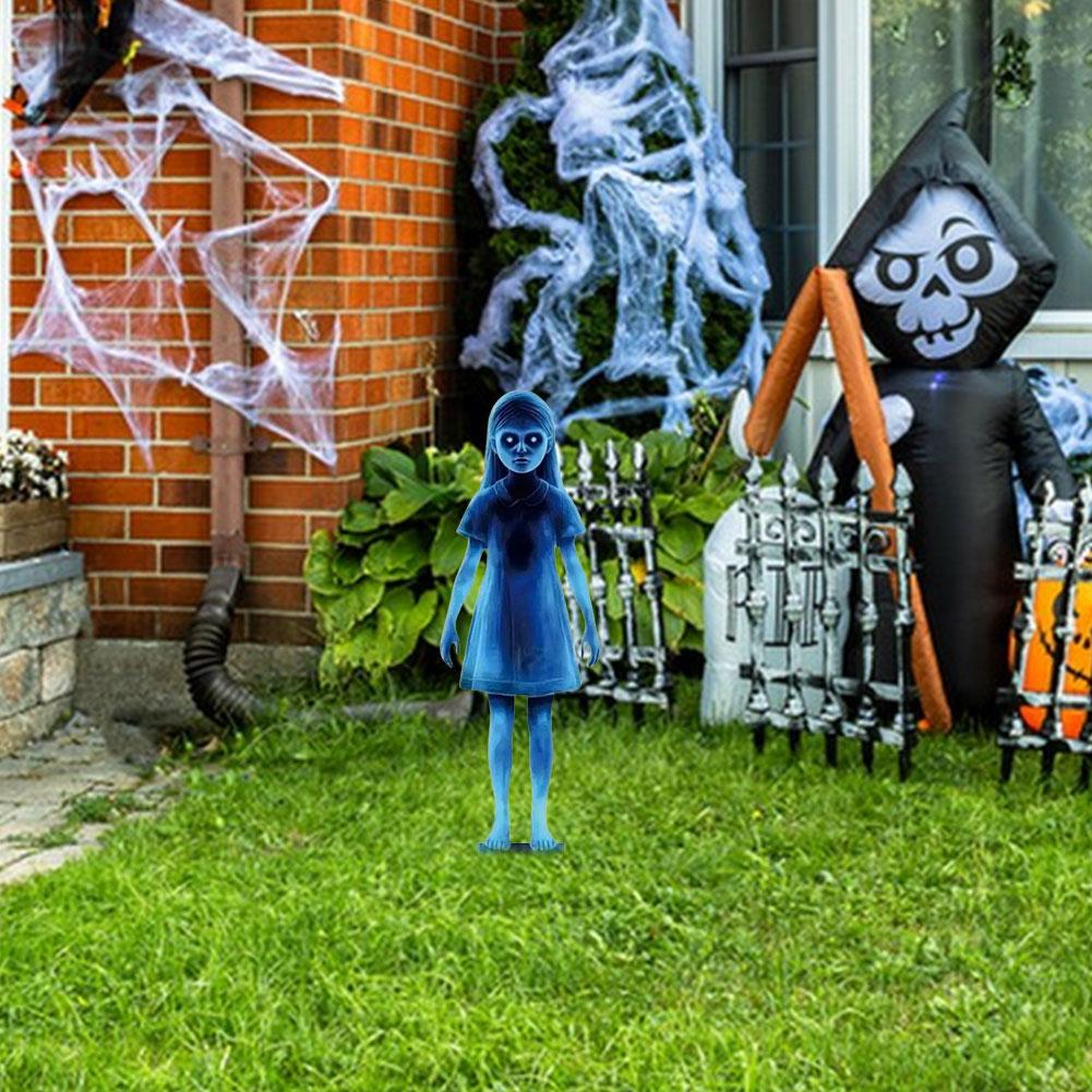 Металлические садовые знаки на Хэллоуин, жуткий садовый колышек-призрак, колышек для Хэллоуина, жуткий знак-призрак для двора, патио, сада и вечеринки