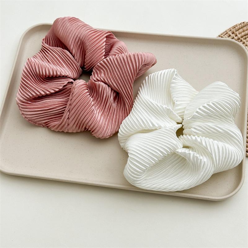 Шелковистые Кремовые Глянцевые Большие Резинки для Волос Винтажные Нежные Однотонные Повязки на Голову для Женщин Девушек Элегантные Эластичные Резинки для Волос