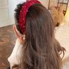 Velvet Sequins Headband Solid Color Sponge Hair Band Exquisite Wide Hairband  New Year