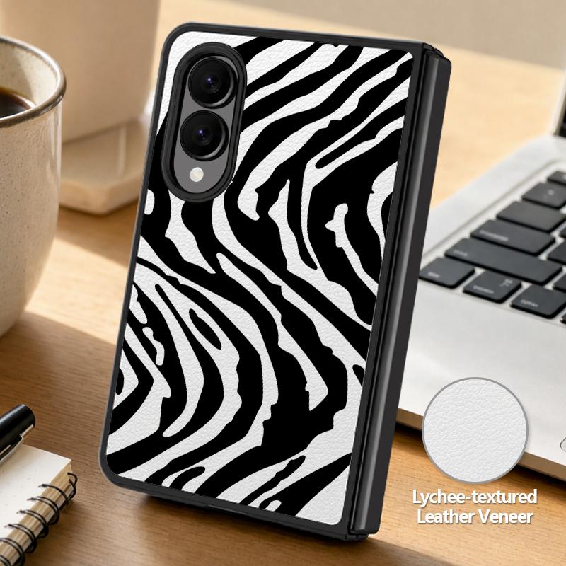 Модный чехол с полосками и уткой для Samsung Galaxy Z Fold 8 Ultra 7 6 5 4 Z Fold8 Fold7 Fold6 Fold5 Гибридная кожаная накладка Жесткий ПК Бампер