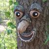 Peeker Yard Art Outdoor Tree Забавный старик Лицо Скульптура Причудливое дерево Лицо Садовое украшение