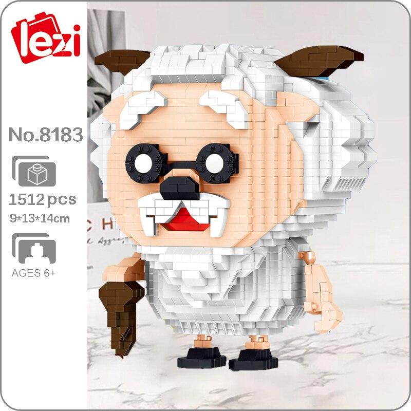 Lezi 8183 Old Smart Sheep Stupid Wolf Cartoon Animal Monster Pet DIY Mini Diamond Blocks Bricks Building Toy for Children No Box