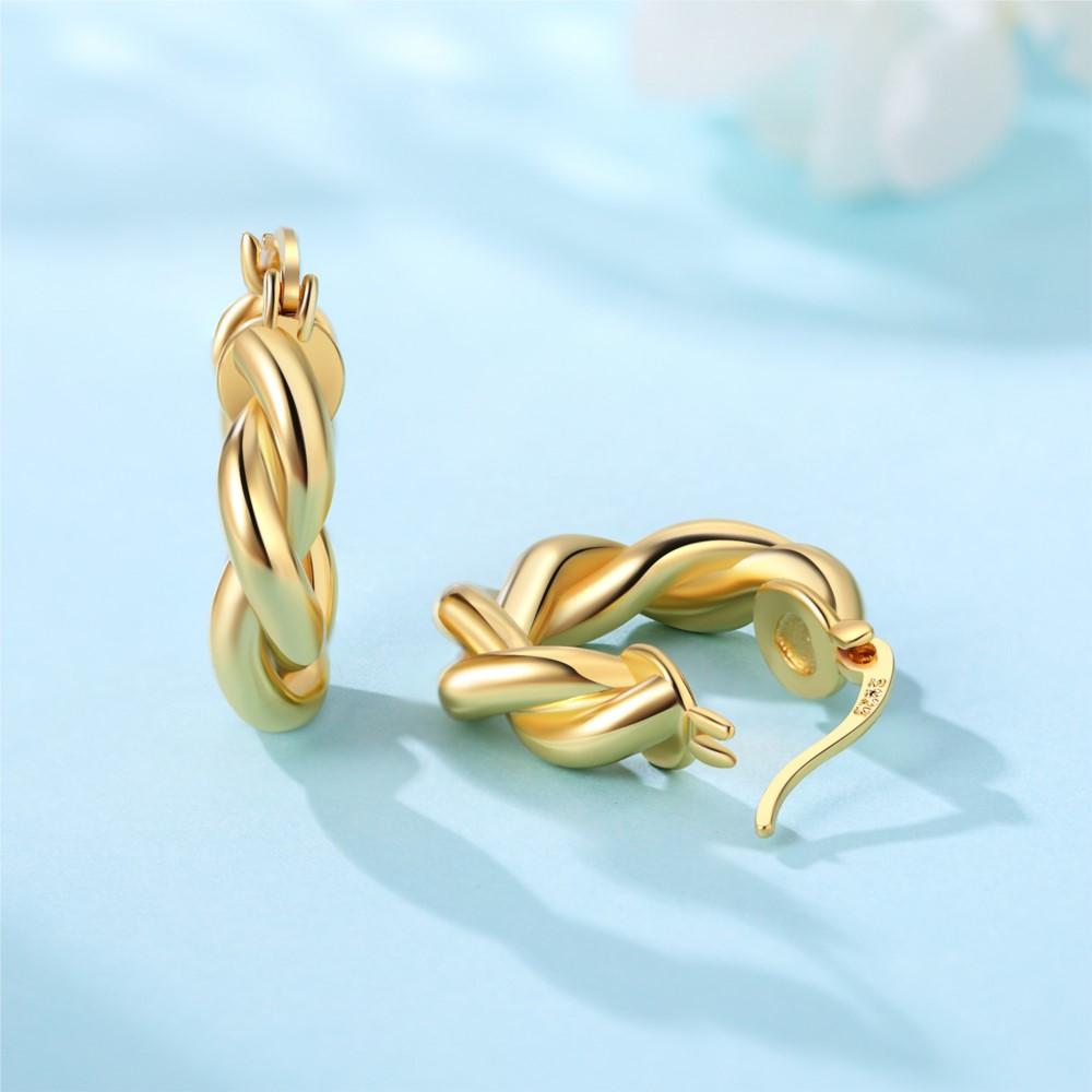 Серьги-кольца из серебра 925 пробы, золотистые, с темпераментом, универсальные, ювелирные изделия, подарки на день рождения для женщин