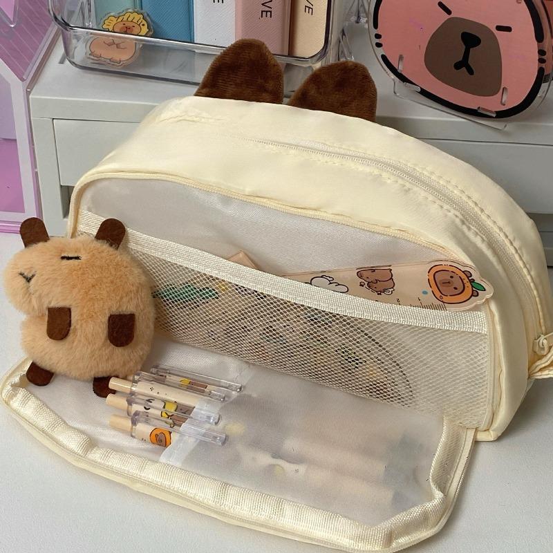 Милый мультяшный пенал - Большая косметичка для школьных канцелярских принадлежностей, Кавайный органайзер для косметики, Подарок для девочек и мальчиков