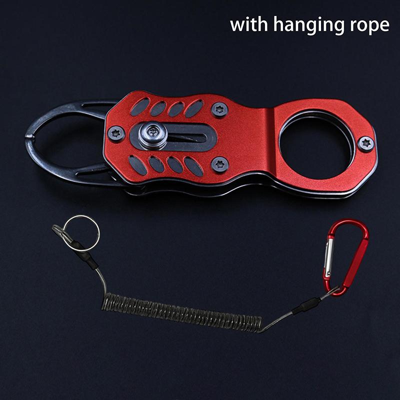 Mini Fish Lip Grabber with Secure Lanyard Stainless Steel Designed for Efficient Fishing Adventures