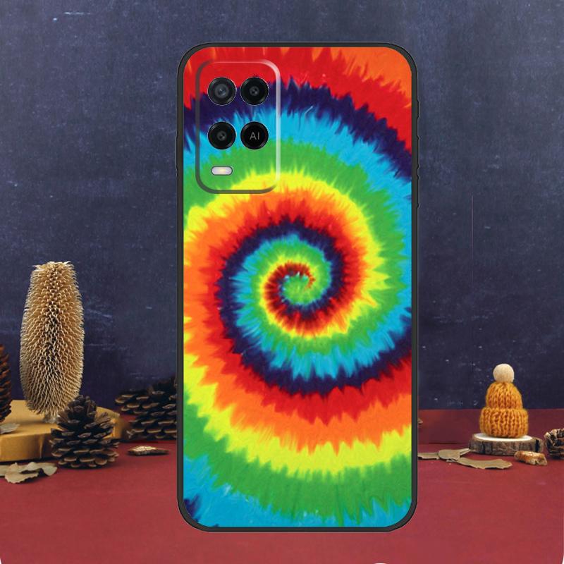 Trippy Tie Dye Hippie Art Case For OPPO A54 A74 A94 A98 A78 A79 A16 A76 A96 A5 A9 A17 A77 A15 A52 A72 A53 A57S Cover