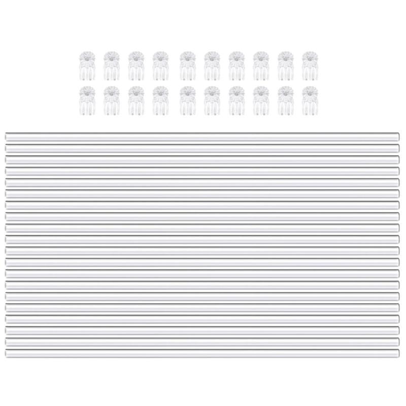 Durably Plant Stakes 20PCS Support for Flower Roses Vegetables 17inch Clear