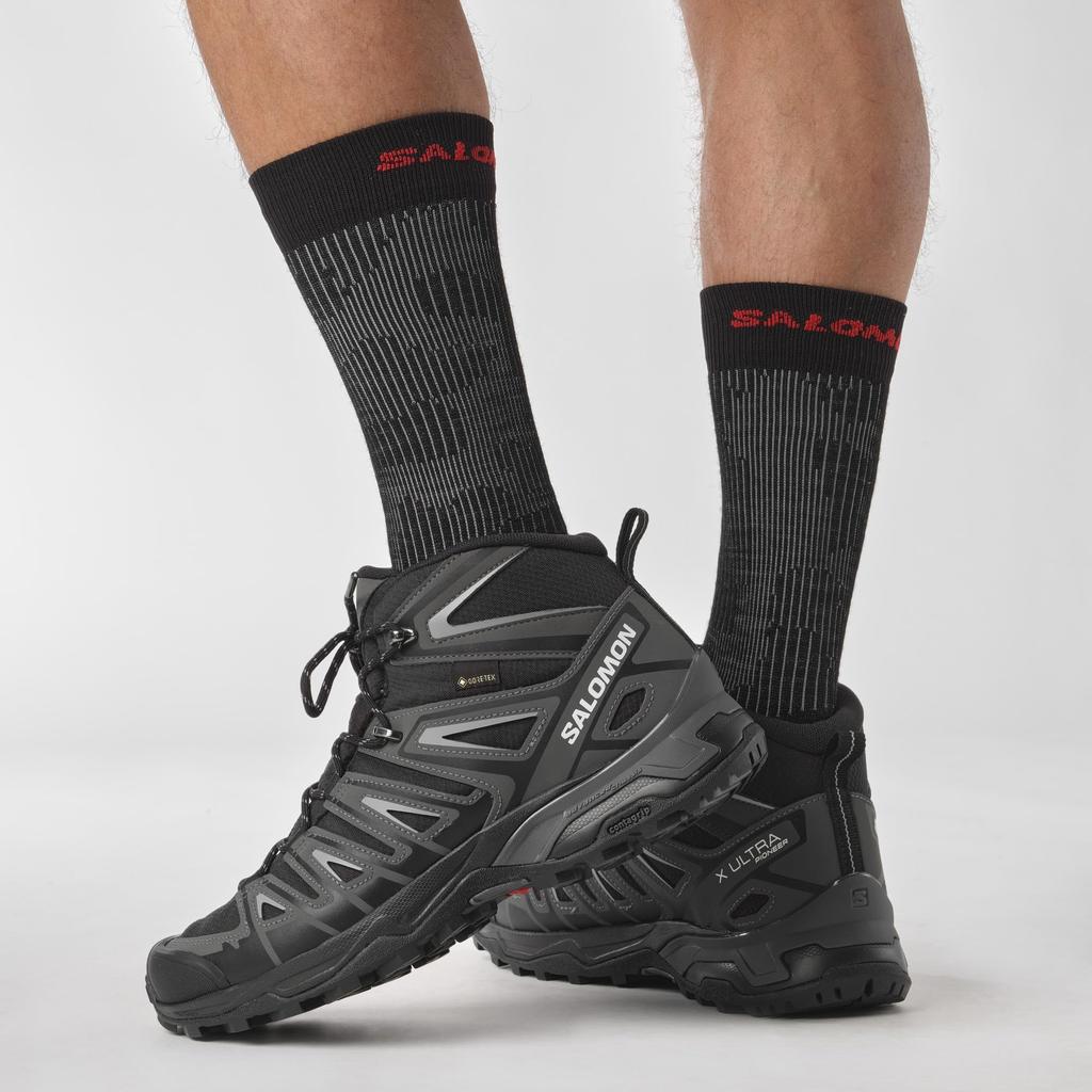 SALOMON X ULTRA PIONEER MID Размер см GORE-TEX Мужские ботинки для хайкинга/треккинга, Черный/Магнит/Монумент, 27.0
