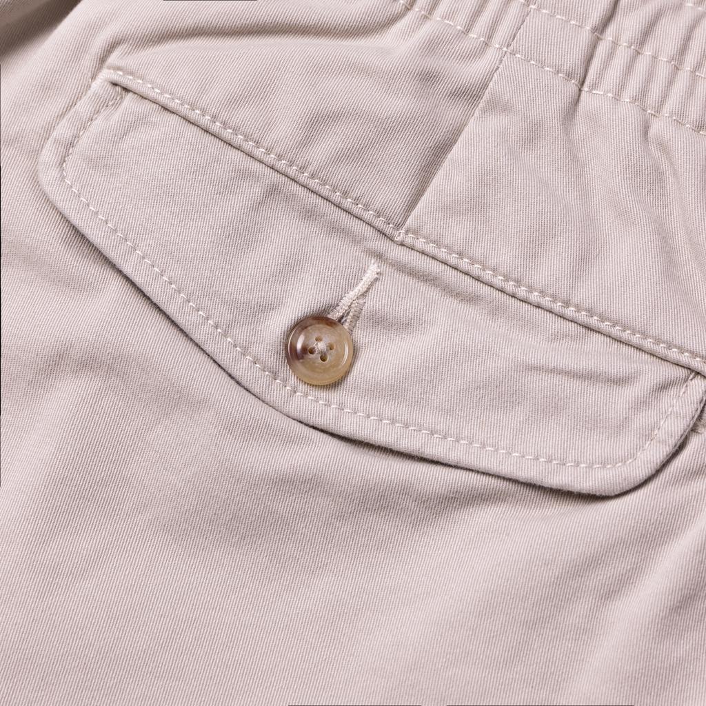 Polo Ralph Lauren SS23 Solid Color Elastic Waist Straight Leg Casual Shorts Men Shorts Off-White 710644995-002