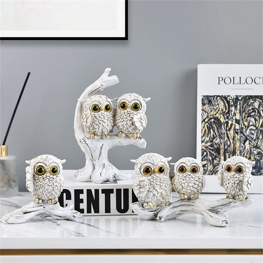 Креативный орнамент в виде совы, милая миниатюрная статуэтка, скульптура, микроландшафтная статуэтка животного, настольная